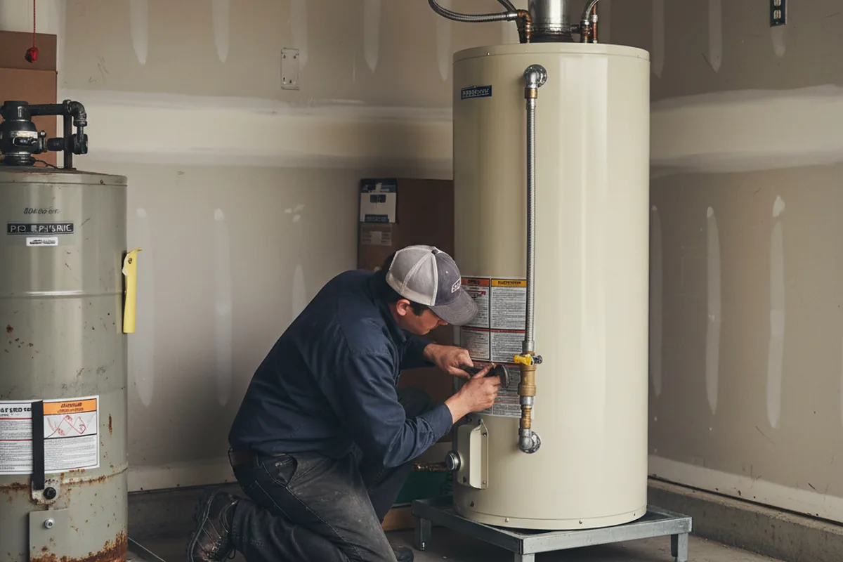 Water heater and shutoff valve replacement in Newbern